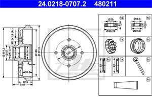 Jarrurumpu, Taka-akseli, AUDI,SEAT,VW, 171 501 615 A, 171 501 615 B, 171 501 615 C, 171 501 615, 191 501 615 B, 191 501 615, 823 501 615