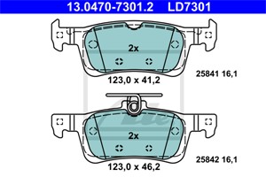 Jarrupalasarja, levyjarru, Taka-akseli, PEUGEOT 308 II, 308 Skåp/halvkombi, 308 SW II, 308 SW Skåp / kombi II, 16 108 141 80