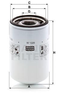 Suodatin, työhydrauliikka MANN-FILTER W 1226