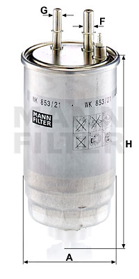 Polttoainesuodatin MANN-FILTER WK 853/21