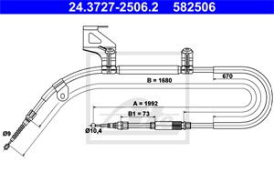 Vaijeri, käsijarru, Taakse, vasen, SKODA SUPERB I, 3BD 609 721