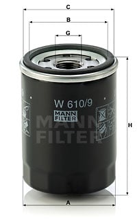 Öljynsuodatin MANN-FILTER W 610/9