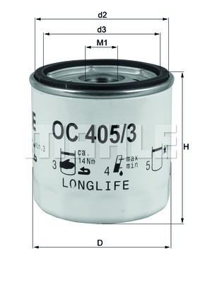 Öljynsuodatin MAHLE ORIGINAL OC 405/3