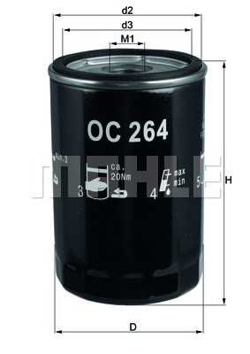 Öljynsuodatin MAHLE ORIGINAL OC 264