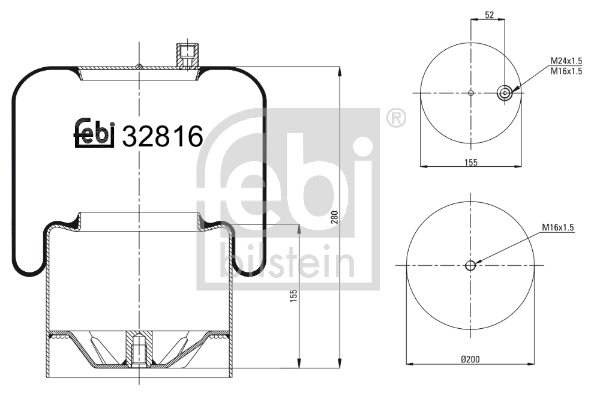 Metallipalje, ilmajousitus FEBI BILSTEIN 32816