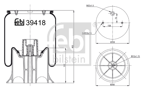Metallipalje, ilmajousitus FEBI BILSTEIN 39418