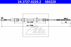 Vaijeri, käsijarru, Takana, BMW Z3 Roadster [E36], 34 40 1 166 054, 34 41 1 163 084
