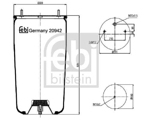 Metallipalje, ilmajousitus FEBI BILSTEIN 20942