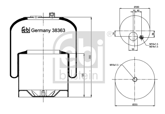 Metallipalje, ilmajousitus FEBI BILSTEIN 38363