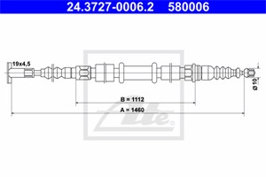 Vaijeri, käsijarru, Taakse, oikea, ALFA ROMEO 145, 146, 155, FIAT TEMPRA, TEMPRA S.W., TIPO, LANCIA DEDRA, DEDRA SW, DELTA II, 60577826,