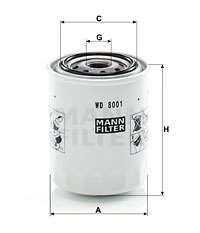 Suodatin, työhydrauliikka MANN-FILTER WD 8001