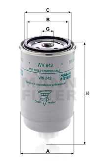 Polttoainesuodatin MANN-FILTER WK 842