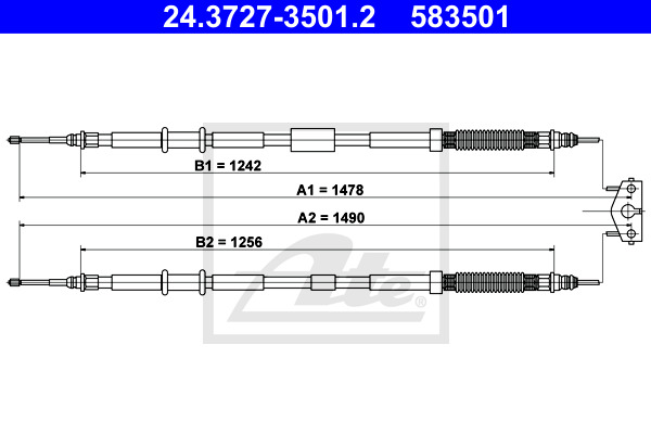 Cable, parking brake ATE 24.3727-3501.2