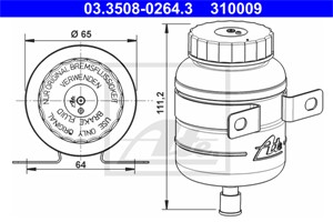 Neste/paisuntasäiliö, jarruneste, MERCEDES-BENZ T2/L Flak/chassi, T2/L Skåp, T2/L Specialfordon, T2/L Tipp, 000 430 47 02, 000 431 47 02