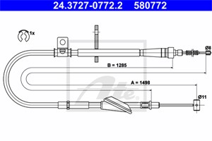 Vaijeri, käsijarru, Taakse, oikea, OPEL AGILA, VAUXHALL AGILA Mk I, 47 05 707, 9210312