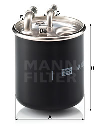 Polttoainesuodatin MANN-FILTER WK 820/2 x