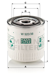 Öljynsuodatin MANN-FILTER W 920/38