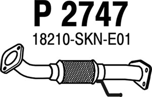 Pakoputki, Edessä, HONDA CR-V II, 18210-SKNE01