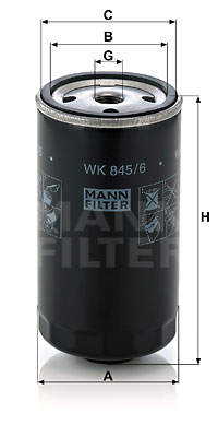 Polttoainesuodatin MANN-FILTER WK 845/6