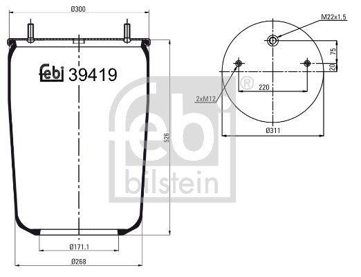 Metallipalje, ilmajousitus FEBI BILSTEIN 39419