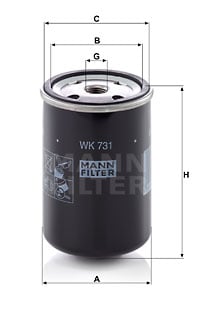 Polttoainesuodatin MANN-FILTER WK 731
