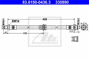 Jarruletku, Taka-akseli, Jarrusatulassa, BMW X5 [E70], X6 [E71, E72], 34 30 6 776 293, 34 30 6 788 437