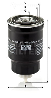 Polttoainesuodatin MANN-FILTER WK 940/22