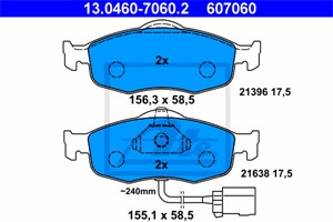 Jarrupalasarja, levyjarru, Etuakseli, FORD SCORPIO I, SCORPIO Sedan I, SCORPIO Turnier I, 6882582, 93GB-2K021-AC