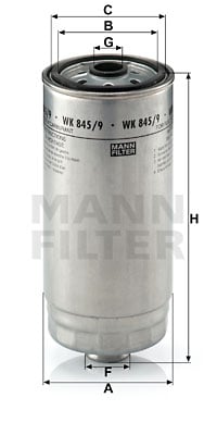Polttoainesuodatin MANN-FILTER WK 845/9