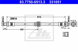 Jarruletku, Taka-akseli, BMW X3 [E83], 34 30 3 411 444