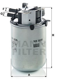 Polttoainesuodatin MANN-FILTER WK 9039