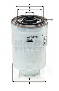 Polttoainesuodatin MANN-FILTER WK 940/11 x