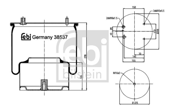 Metallipalje, ilmajousitus FEBI BILSTEIN 38537