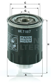 Polttoainesuodatin MANN-FILTER WK 718/7