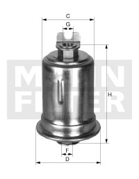 Polttoainesuodatin MANN-FILTER WK 614/27