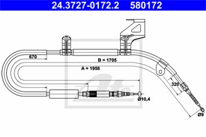 Vaijeri, käsijarru, Taakse, oikea, AUDI A6, A6 Avant, 4B0 609 722 D, 4B0 609 722 J, 4B0 609 722 L, 4B0 609 722 N