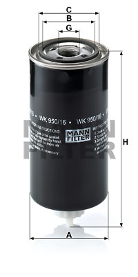 Polttoainesuodatin MANN-FILTER WK 950/16 x