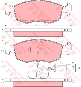 Jarrupalasarja, levyjarru, Etuakseli, FORD,TVR, 1629697, 1632792, 1640755, 1647731, 1654620, 1659936, 5020818, 6128158, 6155616, 6157177