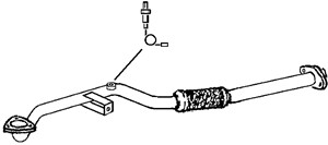 Pakoputki, Keskellä, OPEL VECTRA B, VECTRA B Halvkombi, VECTRA B Kombi, VAUXHALL VECTRA, 858165