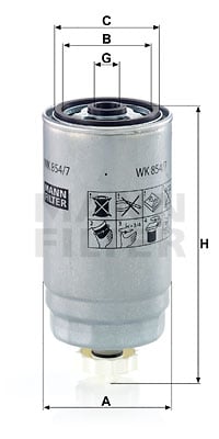 Polttoainesuodatin MANN-FILTER WK 854/7