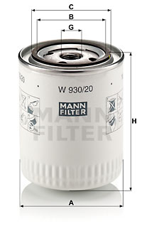 Öljynsuodatin MANN-FILTER W 930/20