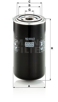 Hydrauliikkasuodatin, automaattivaihteisto MANN-FILTER WD 950/2