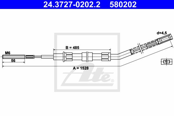 Cable, parking brake ATE 24.3727-0202.2