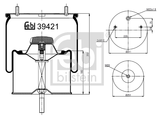 Metallipalje, ilmajousitus FEBI BILSTEIN 39421