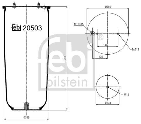 Metallipalje, ilmajousitus FEBI BILSTEIN 20503