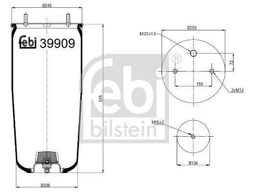 Metallipalje, ilmajousitus FEBI BILSTEIN 39909