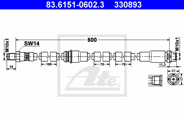 Jarruletku ATE 83.6151-0602.3