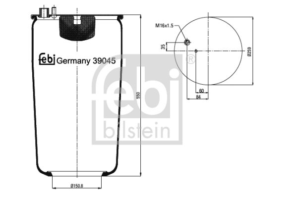 Metallipalje, ilmajousitus FEBI BILSTEIN 39045