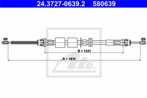 Vaijeri, käsijarru, Takana, FORD MONDEO I, MONDEO II, MONDEO Sedan I, MONDEO Sedan II, MONDEO Turnier I, MONDEO Turnier II, 1000837, 100