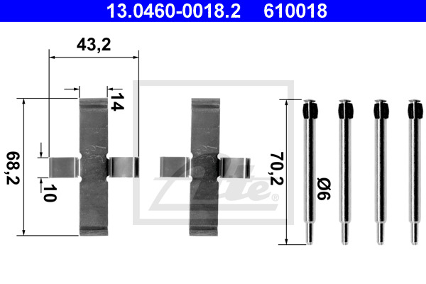 Tarvikesarja, jarrupala ATE 13.0460-0018.2